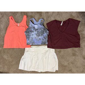 Athleta Athleisure Bundle 3 Tank Tops & 1 Tennis Skort Athletic Lot Women's 3X